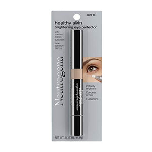 نيوتروجينا هيلثي سكين لتفتيح العين وخافي العيوب تحت العين Neutrogena Healthy Skin Brightening Eye Perfector and Under Eye Concealer, Dark Circle Treatment Concealer Makeup with Soy and Vitamin E Antioxidant, Broad Spectrum SPF 25, Buff 09,.17 oz