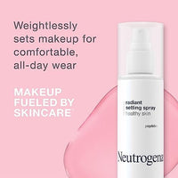 بخاخ إعداد المكياج المشع للبشرة الصحية من نيوتروجينا Neutrogena Healthy Skin Radiant Makeup Setting Spray, Long-Lasting, Formulated with Antioxidants & Peptides Weightless Face Setting Mist for Healthy Looking, Glowing Skin, 3.4 fl. oz