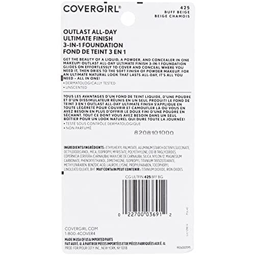 مكياج بودرة سائل ألتيميت فينيش من كوفر جيرل CoverGirl Ultimate Finish Liquid Powder Make Up, Buff Beige [425] 0.40 oz (Pack of 2)