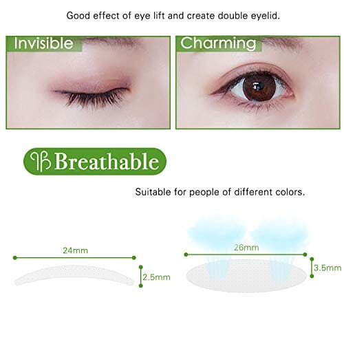 ملصقات أشرطة الجفن الطبيعية غير المرئية أحادية / مزدوجة الجانب 6 Packs Natural Invisible Single/Double Side Eyelid Tapes Stickers, Medical-use Fiber Eyelid Strips, Instant Lift Eye Lid Without Surgery, Perfect for Hooded, Droopy, Uneven, Mono-eyelids