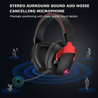 سماعة الألعاب اللاسلكية Wireless Gaming Headset, 2.4G Wireless Bluetooth USB Over Ear Headphones with 3.5mm Wired Jack & Detachable Noise Cancelling Mic & LED Light, Compatible with PC, PS4/5, MAC, Nintendo Switch, Mobile