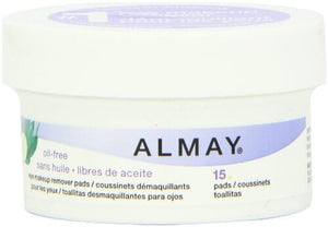 ضمادات إزالة مكياج العيون الخالية من الزيوت من ألماي Almay Oil Free Eye Makeup Remover Pads, 15 Count in 1 box