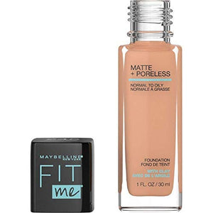 كريم أساس سائل من مايبيلين فيت مي غير لامع + خافي المسام Maybelline Fit Me Matte + Poreless Liquid Foundation Makeup, Classic Beige, 1 fl; oz; Oil-Free Foundation (Pack of 2)