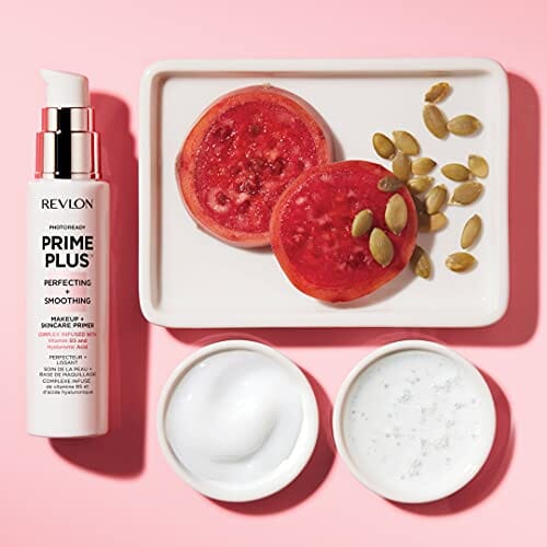 برايمر للوجه من ريفلون فوتوريدي برايم بلس مكياج للوجه لجميع أنواع البشرة Face Primer by Revlon, PhotoReady Prime Plus Face Makeup for All Skin Types, Blurs & Fills in Fine Lines, Infused with Vitamin B5 and Hyaluronic Acid, Perfecting & Smoothing, 1 Oz