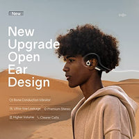 سماعات رأس 9 ساعات من الموسيقى والمكالمات ELIBOM Bone Conduction Headphones, 9+ Hours Music & Call, Open-Ear Bluetooth 5.0 Headphones, IP65 Sweatproof Workout Headphones, Wireless Earphones - Built-in Mic - w/Phone Holder for Running