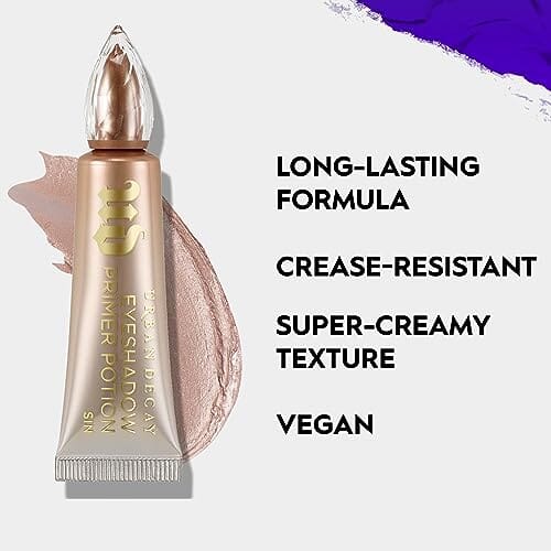 جرعة برايمر لظلال العيون من أوربان ديكاي Urban Decay Eyeshadow Primer Potion, Sin - Award-Winning Pale Nude Shimmer Eye Primer for Crease-Free Eyeshadow & Makeup Looks - Lasts All Day - Great for Oily Lids - 0.33 fl. oz