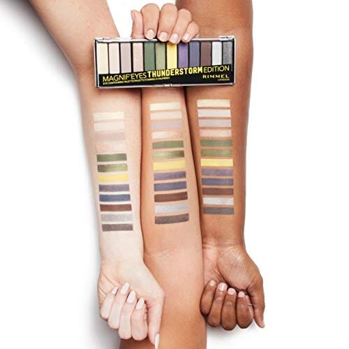 لوحة ظلال العيون ماجنيفي آيز من ريميل لندن Rimmel London Magnif'Eyes Eyeshadow Palette, 12 Shades, Blendable Formula, Versatile, 010, Thunderstorm, 0.5oz