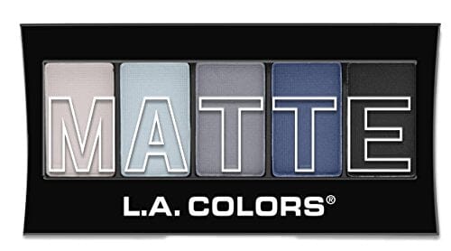 ظلال عيون غير لامعة من 5 ألوان L.A. COLORS 5 Color Matte Eyeshadow, Blue Denim, 0.25 oz Powder