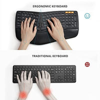 لوحة مفاتيح لاسلكية مريحة بإضاءة خلفية ProtoArc Backlit Wireless Ergonomic Keyboard, EK01 Bluetooth Ergo Split Keyboard with Wrist Rest, Natural Typing, Multi-Device, Rechargeable, Windows/Mac/Android