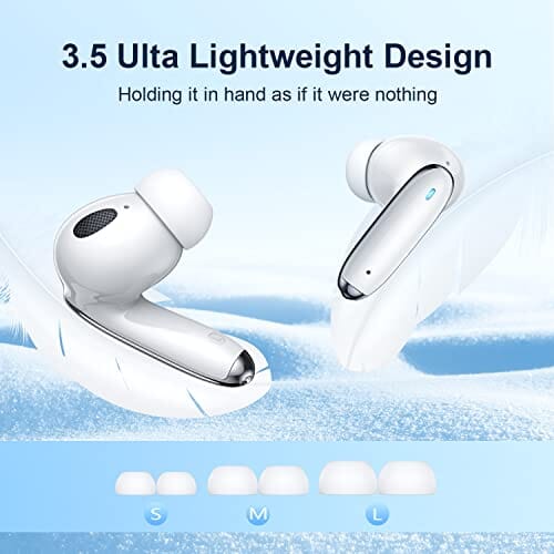 سماعات أذن لاسلكية بتقنية البلوتوث تعمل لإلغاء الضوضاء Wireless Earbuds Bluetooth Earbuds with Deep Bass Wireless Headphones Noise Cancelling Ear Buds in-Ear Earphones Air Buds 60Hrs Playtime Bluetooth Headphones with Mic for iPhone Android Pods