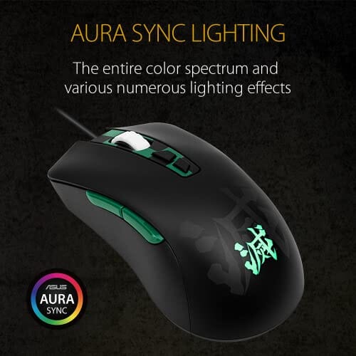 ماوس سلكي مريح للألعاب ASUS TUF Gaming Wired Ergonomic Gaming Mouse 7,000 DPI Optical Sensor, 7 Programmable Tactile Buttons, AuraSync RGB Lighting, Lightweight Build, Durable Switches, On-Board Memory, Demon Slayer,TANJIRO