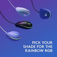 ماوس ألعاب سلكي لوجيتك Logitech G203 Wired Gaming Mouse, 8,000 DPI, Rainbow Optical Effect LIGHTSYNC RGB, 6 Programmable Buttons, On-Board Memory, Screen Mapping, PC/Mac Computer and Laptop Compatible - Blue