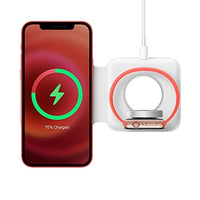 شاحن لاسلكي من ابل Apple MagSafe Duo - Wireless Charger with Fast Charging Capability, Type C Wall Charger, Compatible with iPhone, AirPods and Watch