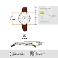 ساعة فوسيل للنساء من جاكلين كوارتز Fossil Women's Jacqueline Quartz Stainless Steel and Leather Three-Hand Date Watch, Color: Silver, Brown (Model: ES4368)