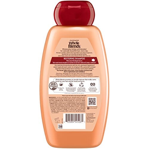 شامبو غارنييه هول بليندز شامبو القيقب للشعر الجاف التالف Garnier Whole Blends Restoring Shampoo Maple Remedy, For Dry, Damaged Hair, 12.5 fl. oz.