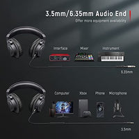 سماعات مراقبة للتسجيل فوق الأذن السلكية لمراقبة البث الصوتي FIFINE Studio Monitor Headphones for Recording-Over Ear Wired Headphones for Podcast Monitoring, Streaming Comfortable Equipment with Detachable Cables 3.5mm or 6.35mm Jack, Black, on PC/Mixer-H8