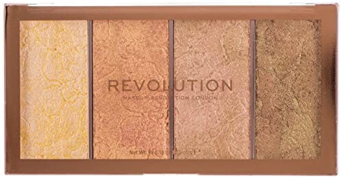 باليت هايلايتر ميك أب ريفوليوشن هايلايتر للوجه فينتدج دانتيل Makeup Revolution, Highlighter Palette, Face Highlighter, Vintage Lace, 20g