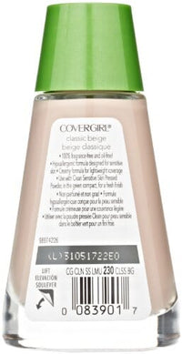 مكياج سائل للبشرة الحساسة من كوفر جيرل CoverGirl Clean Sensitive Skin Liquid Makeup, Classic Beige (N) 230, 1.0-Ounce Bottles (Pack of 2)