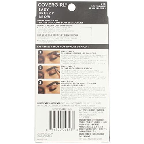 مجموعة بودرة الحواجب إيزي بريزي من كوفرجيرل COVERGIRL Easy Breezy Brow Powder Kit, Soft Brown (Pack of 2)