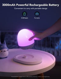 مصباح طاولة محمول مع قاعدة شحن مدرب النوم للاستيقاظ كوف Govee RGBIC Night Light, Sound Machine, Bluetooth Speaker in One, 60+ Music, Game & Sence Modes, Portable Table Lamp with Charging Base, White Noise Machine, Sleep Trainer for Gentle Wake Up