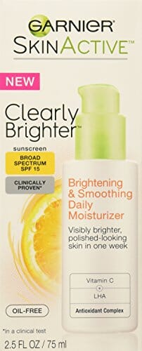 مرطب غارنييه للوجه بفيتامين سي أكثر إشراقًا Garnier SkinCare Active SPF 15 Face Moisturizer with Vitamin C, 2.5 fl. oz.,Clearly Brighter,I0037368