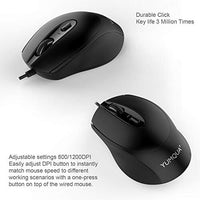 ماوس كمبيوتر سلكية YUMQUA G222 Silent Computer Mouse Wired 2 Pack, Home & Office Optical USB Mouse, 800/1200 DPI Corded Mouse for Laptop Desktop Computer PC Chromebook