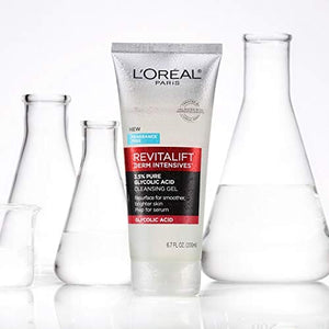 جل منظف حمض الجليكوليك النقي 3.5٪ من لوريال باريس مع حمض الساليسيليك L'Oreal Paris Revitalift 3.5% Pure Glycolic Acid Cleansing Gel wth Salicylic Acid, Resurface for Smoother Brighter Skin, 6.7 fl oz