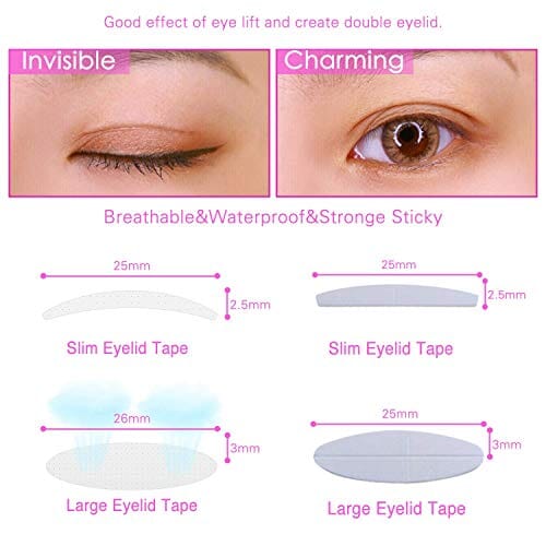 ملصقات أشرطة الجفن الطبيعية غير المرئية أحادية / مزدوجة الجانب 6 Packs Natural Invisible Single/Double Side Eyelid Tapes Stickers, Medical-use Fiber Eyelid Strips, Instant Lift Eye Lid Without Surgery, Perfect for Hooded, Droopy, Uneven, Mono-eyelids