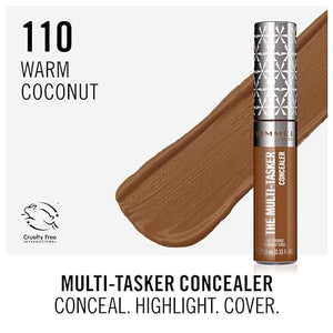 خافي عيوب البشرة متعدد المهام من ريميل لندن Rimmel London, Multi-Tasker Concealer, 110 Warm Coconut, Crease-Proof, Transfer-Proof, Waterproof, Up To 24-Hour Wear, Vegan Formula, 0.33oz