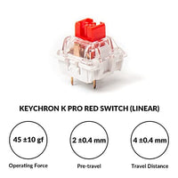 لوحة مفاتيح ميكانيكية مخصصة سلكيةKeychron V1 Wired Custom Mechanical Keyboard, 75% Layout QMK/VIA Programmable Macro with Hot-swappable Keychron K Pro Red Switch Compatible with Mac Windows Linux (Frosted Black - Translucent)