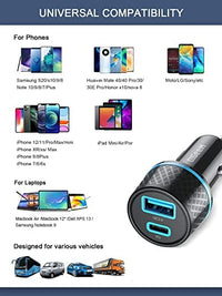 شاحن سيارة محول USB C Car Charger,QGeeM 42.5W Car Charger Adapter with Power Delivery & Quick Charge 3.0 USB Car Charger 2 Port Fast Charging Compatible for iPhone13/12/11 Pro/Max/XR/XS,iPad Pro/Air,Galaxy S21/10/9