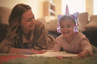 سماعات رأس لاسلكية للأطفال للفتيات والأطفال والمراهقين KORABA Kids Wireless Headphones for Girls Children Teens, LED Light Up Bluetooth Unicorn Headphones with Microphone for School/Xmas/Online Study/Unicorn Gifts (Pink Wireless)