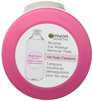 وسادات إزالة مكياج العيون من غارنييه ميسيلار Garnier Micellar Eye Makeup Remover Pads Facial Treatment Pads, 100 Count