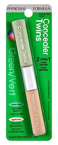 كريم كونسيلر فيزيشنز فورميولا ذو طرفين أخضر / فاتح Physicians Formula Cream Dual-Ended Concealer Stick Green/Light, Neutralizing, Dark Circles, Scars, Blemishes, Eyes