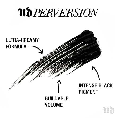 ماسكارا تكثيف الرموش Urban Decay Perversion Volumizing Mascara - Lengthening + Lifting Eye Makeup - for Bold, Buildable, False-Lash Look - with Proteins & Amino Acids to Support Eyelash Growth – Intense Black