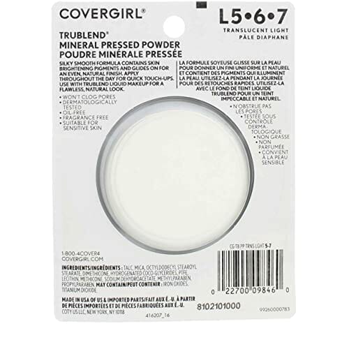 مسحوق مضغوط خفيف شفاف [2] CoverGirl Trublend Minerals Pressed Powder, Translucent Light [2], 0.39 oz (Pack of 7)