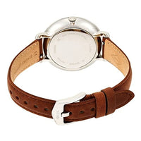 ساعة فوسيل للنساء من جاكلين كوارتز Fossil Women's Jacqueline Quartz Stainless Steel and Leather Three-Hand Date Watch, Color: Silver, Brown (Model: ES4368)