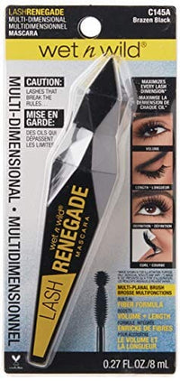 رموش اصطناعية من ويت ان وايلد Wet & Wild Lash Renegade C145a Brazen Black Carded, 0.8 Ounce