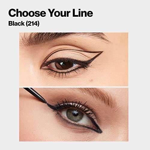 محدد عيون جل من ريفلون Gel Eyeliner by Revlon, ColorStay Micro Hyper Precision Eye Makeup with Built-in Smudger, Waterproof, Longwearing with Micro Precision Tip, 214 Black, 0.01 Oz