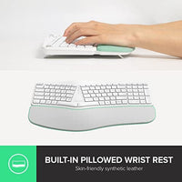 لوحة مفاتيح مريحة مطورة لاسلكية DeLUX Ergonomic Keyboard, Upgraded Wireless Ergo Split Keyboard with Backlit, 2.4G and Bluetooth, Scissor Switch and Palm Rest for Natural Typing, Compatible with Windows and Mac OS (GM902Pro-White)