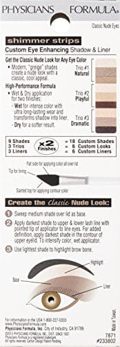 مجموعة فيزيشانز فورمولا شيمر ستريبس المخصصة لتعزيز ظلال العيون Physicians Formula Shimmer Strips Custom Eye Enhancing Eye Shadow Nude Collection Classic Nude Eyes