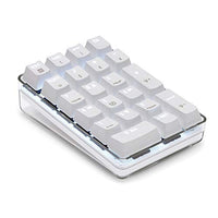 لوحة مفاتيح رقمية ميكانيكية  Mechanical Numeric Keypad GATERON Red Switch Wired Gaming Keypad Crystal Case White Backlit 21 Keys Mini Numpad Portable Keypad Extended Layout White Magicforce by Qisan