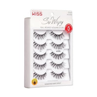 رموش متعددة رقم 11 KISS So Wispy False Eyelashes Multipack #11, Full Bouncy Volume & Curl, Signature Wispy Effect, Quality Synthetic, Crisscross Pattern, Cruelty Free, Reusable and contact lens friendly, 5 Pairs