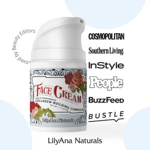 مرطب الوجه والرقبة  LilyAna Naturals Face and Neck Moisturizer for Women and Men - Moisturizer Face and Neck Cream for Dry Skin and Dark Spot Brightening - Rose and Pomegranate Extracts - 1.7oz