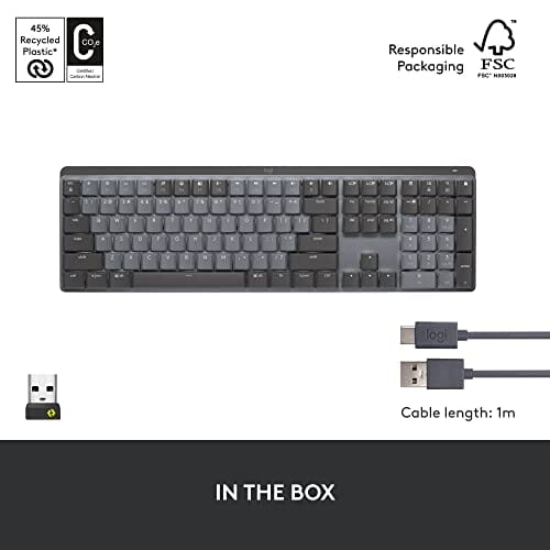 Logitech MX Mechanical Wireless Illuminated Performance Keyboard, Clicky  Switches, Backlit Keys, Bluetooth, USB-C, macOS, Windows, Linux, iOS,  Android