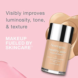 كريم أساس مكياج سائل صحي للبشرة من نيوتروجينا Neutrogena Healthy Skin Liquid Makeup Foundation, Broad Spectrum SPF 20 Sunscreen, Lightweight & Flawless Coverage Foundation with Antioxidant Vitamin E & Feverfew, 115 Cocoa, 1 fl. oz