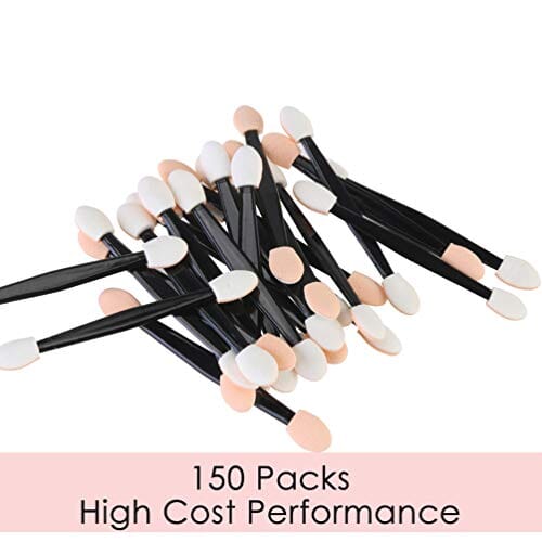 فرشاة ظلال العيون للاستعمال مرة واحدة على الوجهين من إسفنجة مكياج العيون 150 Pack Disposable Eyeshadow Brush, JASSINS Double-Sided Eye Makeup Sponge Applicators