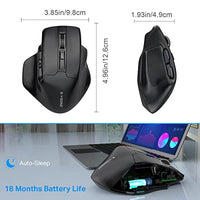 ماوس لاسلكي كبير E-YOOSO Large Wireless Mouse, X-31 Large Mouse for Big Hands, 5-Level 4800 DPI, 6 Button Big Ergo Computer Mouse, 18 Months Battery Life Cordless Mouse for Laptop, Mac, Chromebook, PC, Windows(Black)