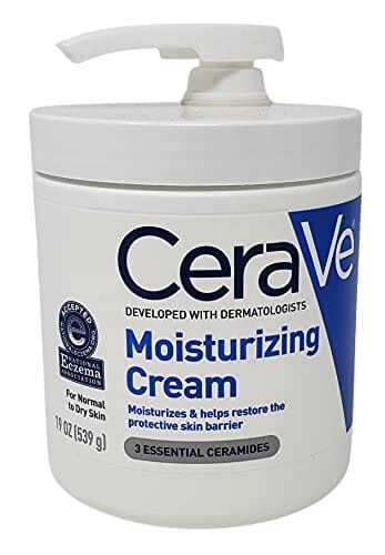 عبوة حزمة كريم مرطب بحجم مناسب للسفر - خالية من العطور CeraVe Moisturizing Cream Bundle Pack - Contains 19 oz Tub with Pump and 1.89 Ounce Travel Size - Fragrance Free