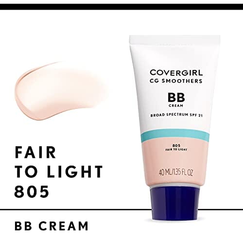 كريم بي بي خفيف الوزن من كوفرجيرل COVERGIRL Smoothers Lightweight BB Cream, Fair to Light 805, 1.35 oz (Packaging May Vary) Lightweight Hydrating 10-In-1 Skin Enhancer with SPF 21 UV Protection